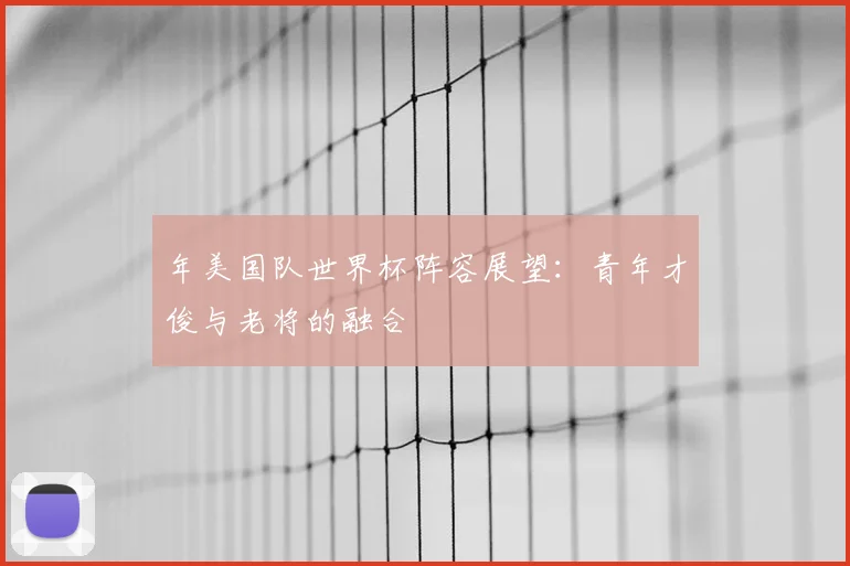 年美国队世界杯阵容展望:青年才俊与老将的融合